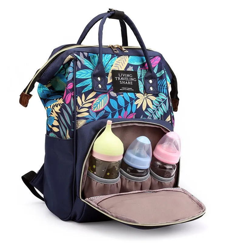 Printed Mommy Backpack Diaper Bag