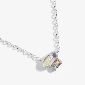 Radiant Treasures Gems Cluster Pendant Silver 46cm   5cm Necklace 5832