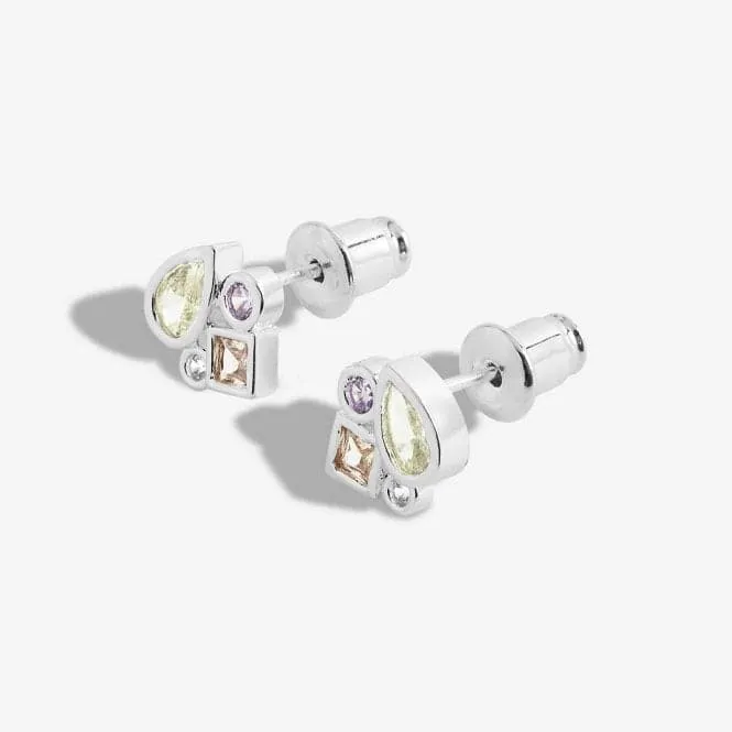 Radiant Treasures Gems Studs Silver Earrings 5839