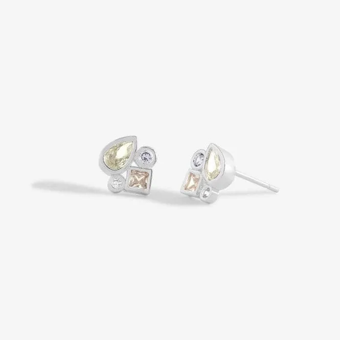 Radiant Treasures Gems Studs Silver Earrings 5839