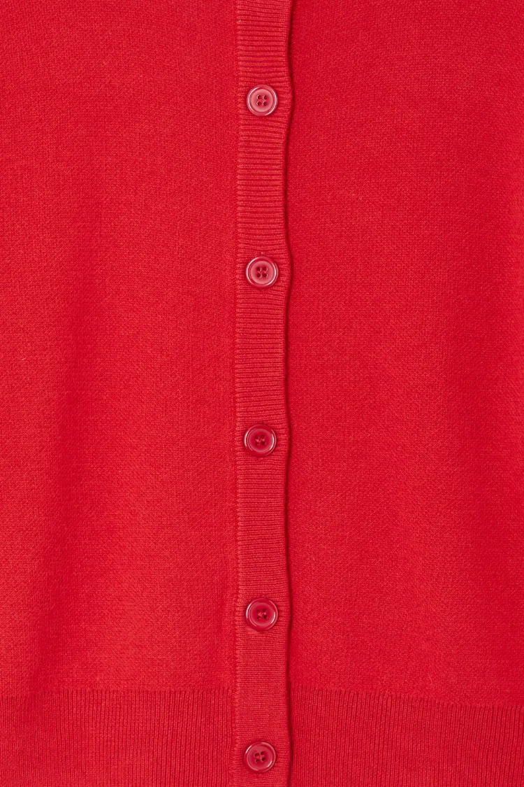 Red Fringe Holly Cardigan