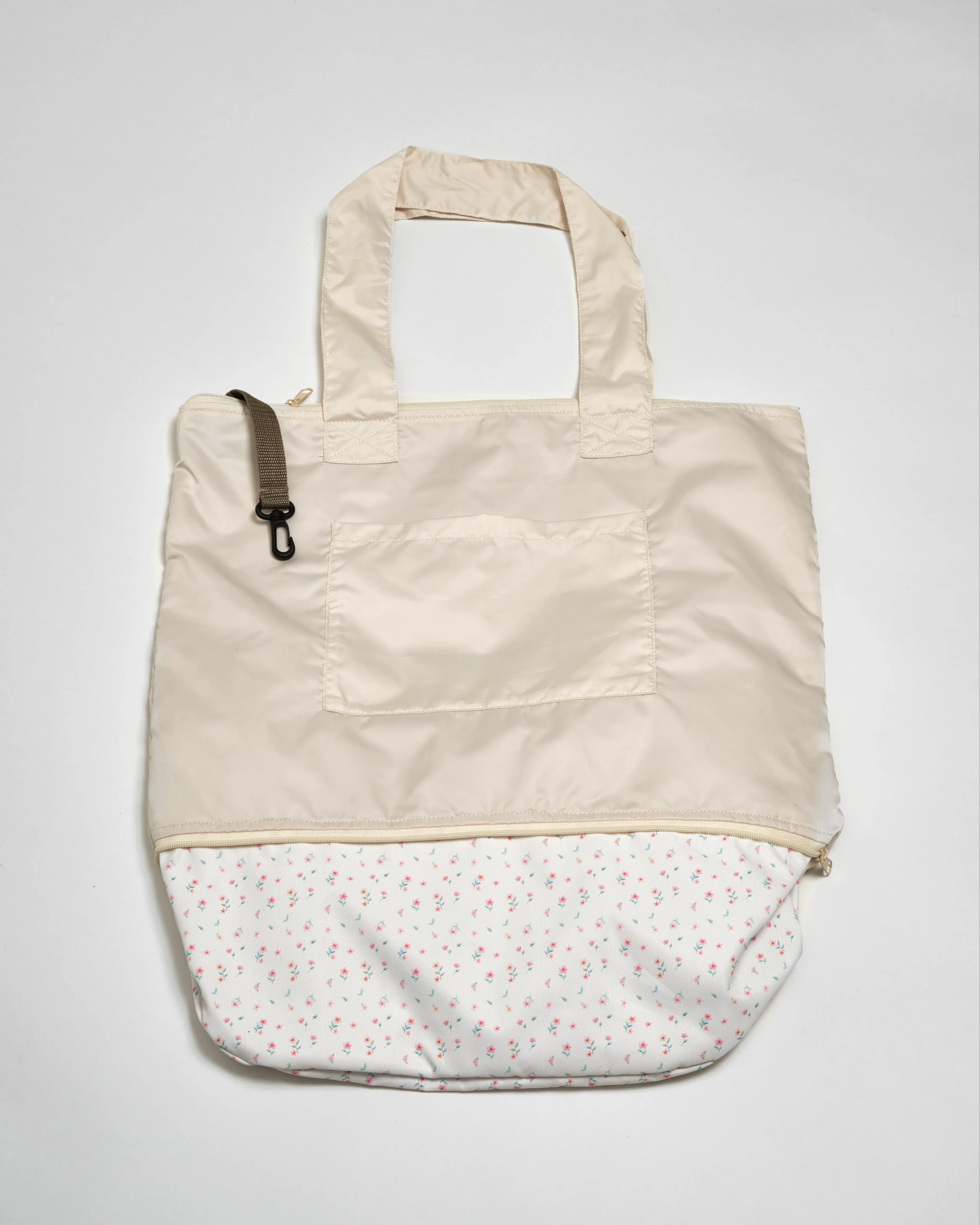 Romantic Florals Buttercream CarryAll Expandable Washable Tote Bag 2.0