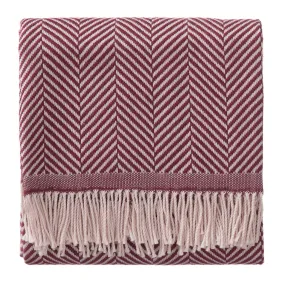Salla Wool Blanket [Bordeaux red/Dusty pink]
