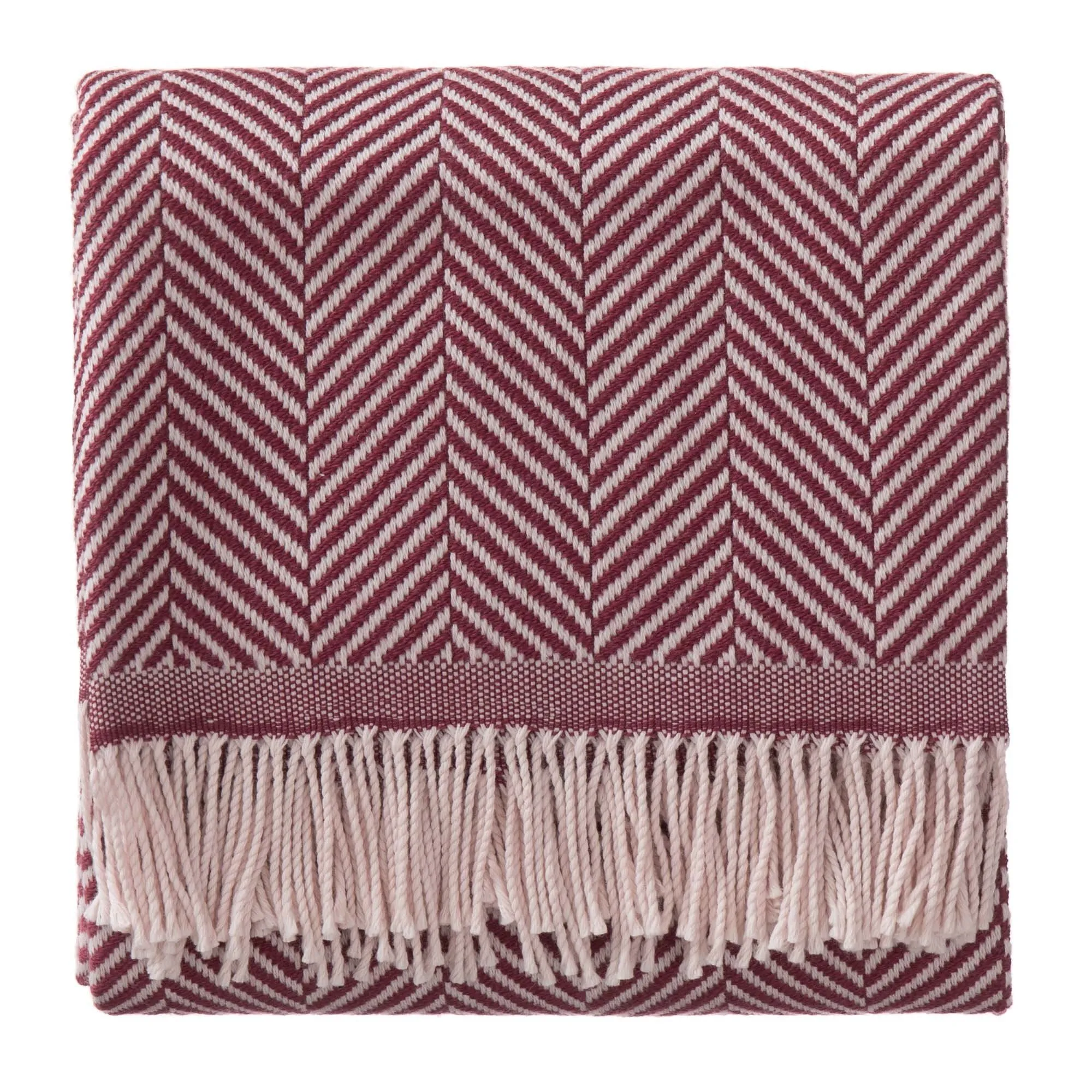 Salla Wool Blanket [Bordeaux red/Dusty pink]