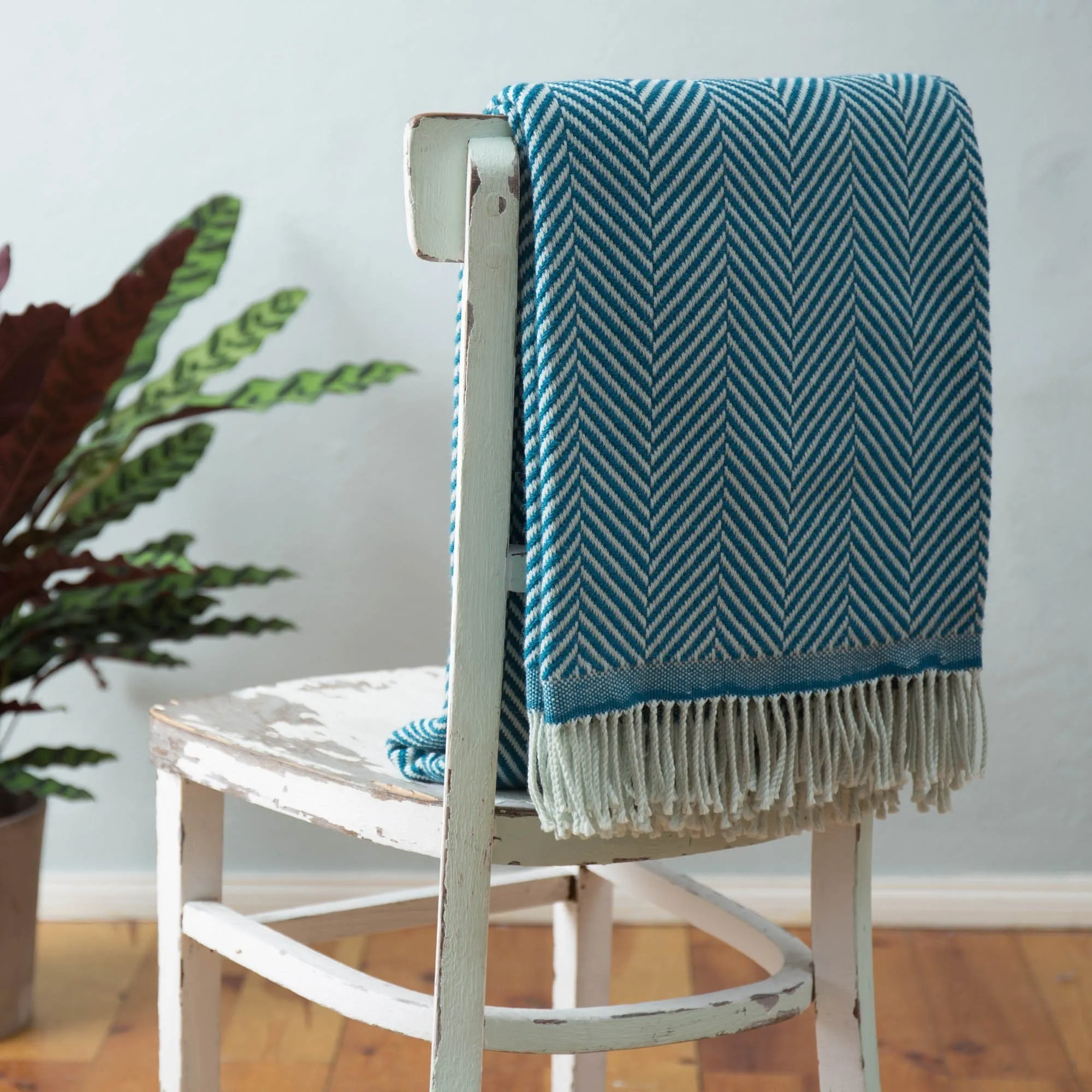 Salla Wool Blanket [Teal/Mint]