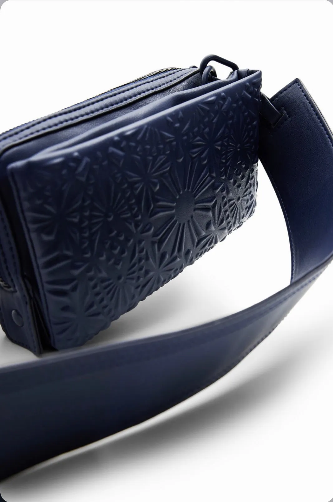 Small geometric embossed crossbody bag