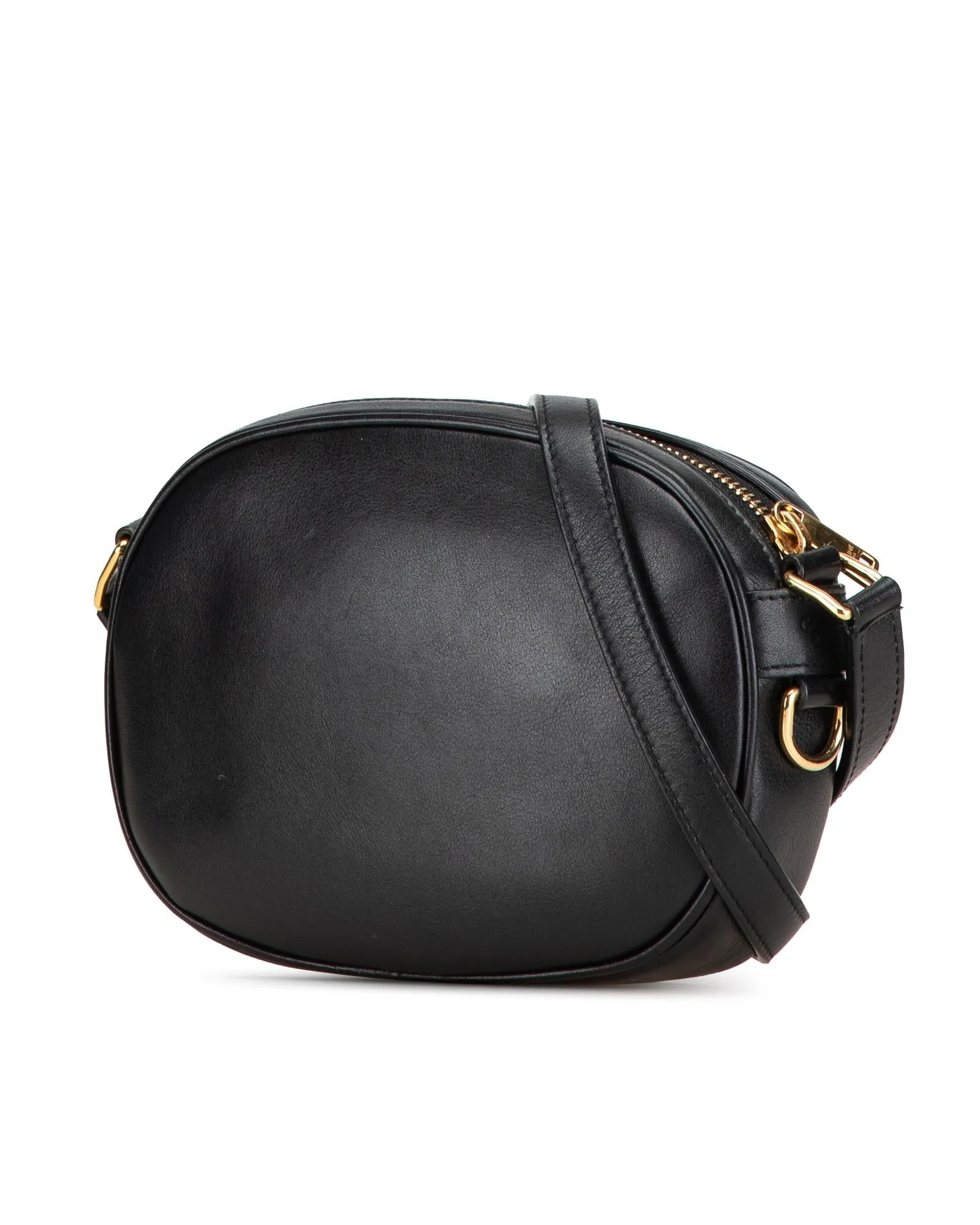 Small Leather Quilted Crossbody Bag with C Charm and Multiple Pockets