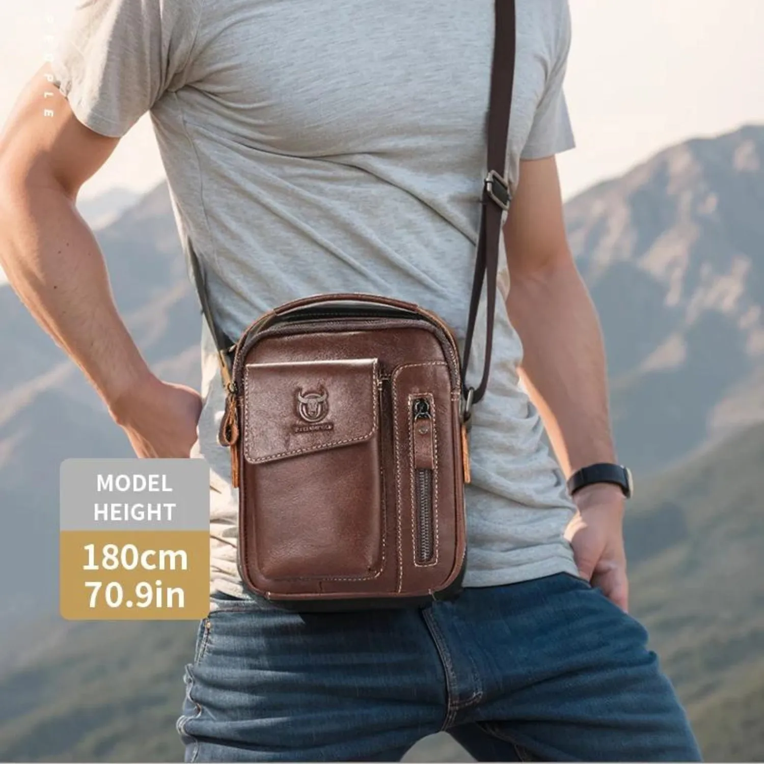Sophisticated Leather Phone Shoulder Bag
