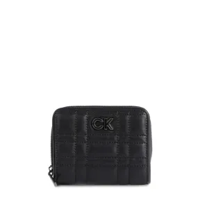 Sophisticated Synthetic Leather Wallet with Metallic Fastening