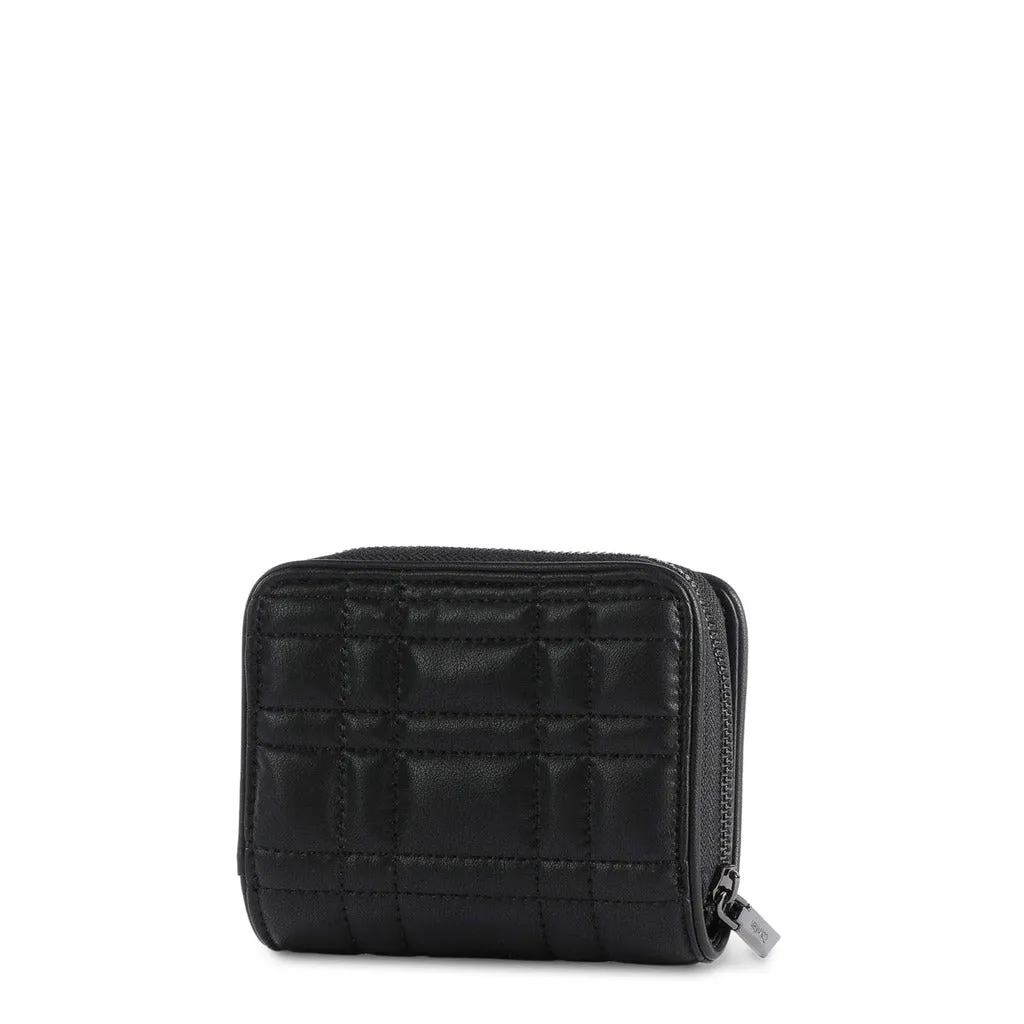 Sophisticated Synthetic Leather Wallet with Metallic Fastening
