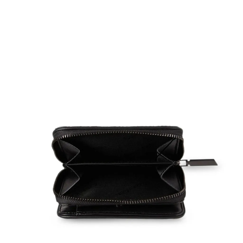 Sophisticated Synthetic Leather Wallet with Metallic Fastening