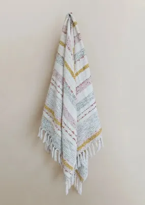 Striped Woven Cotton Blend Throw