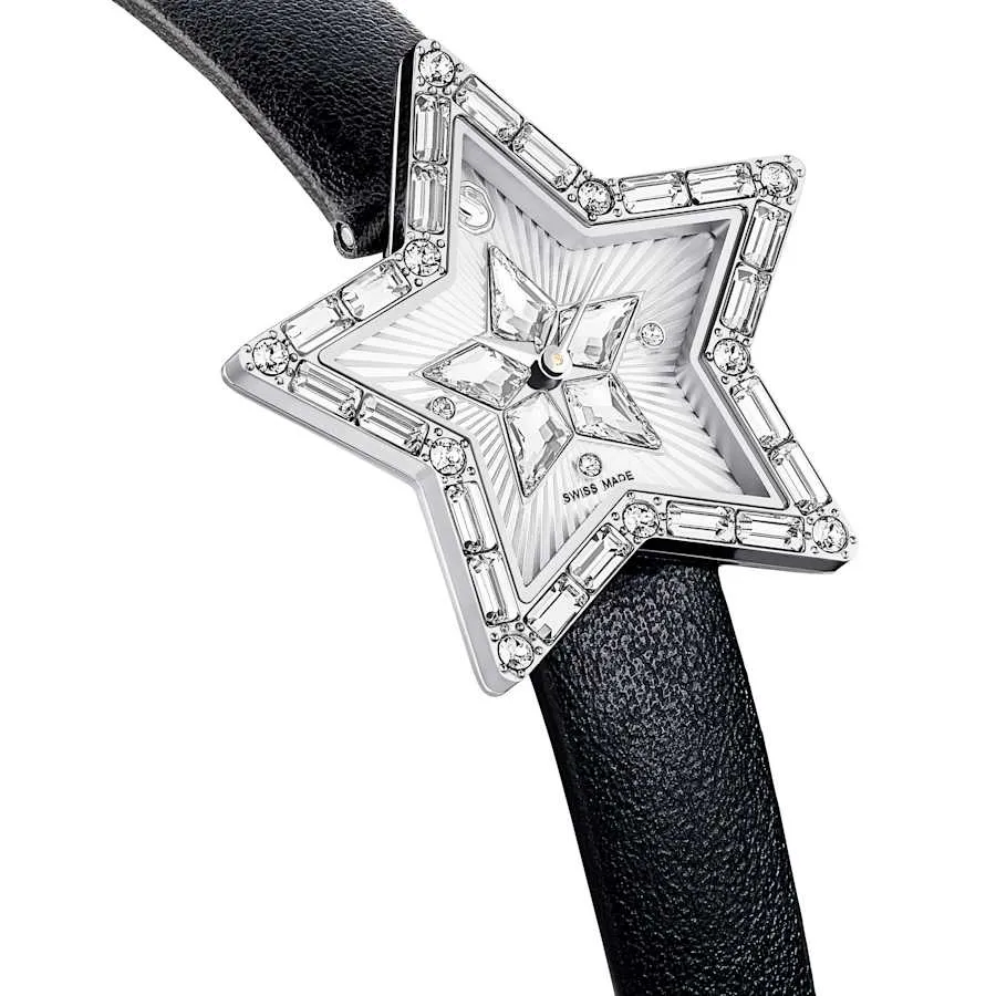 Symbolica Swiss Made Leather White Stainless Steel Star Watch 5656952