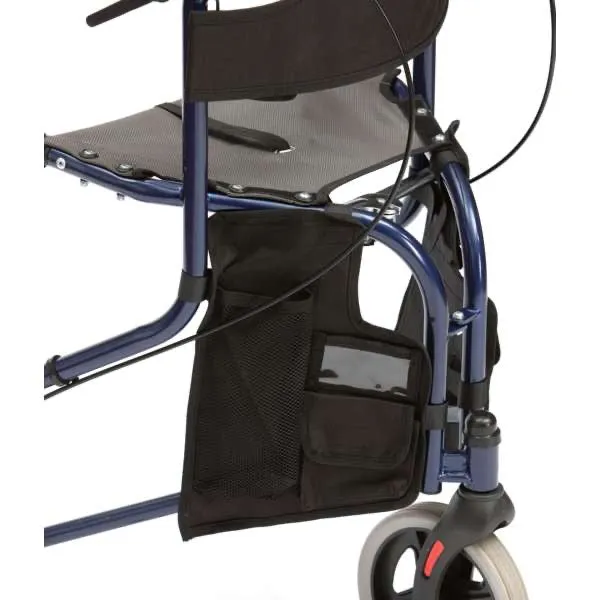 TRI W HEEL STEEL WALKER WITH SEAT - RED
