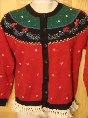 Ugly Red Christmas Sweater Cardigan
