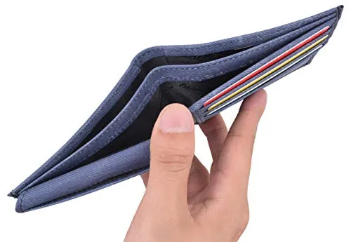 Vegan Leather Bifold RFID Wallets For Men - Cruelty Free Non Leather Mens Wallet With ID Window