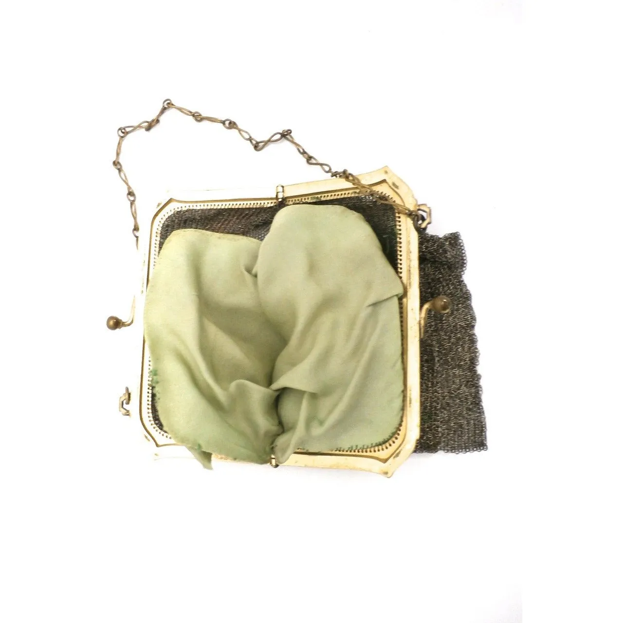 Vintage 1920s Purse Handbag Art Deco Whiting Davis Water Colors