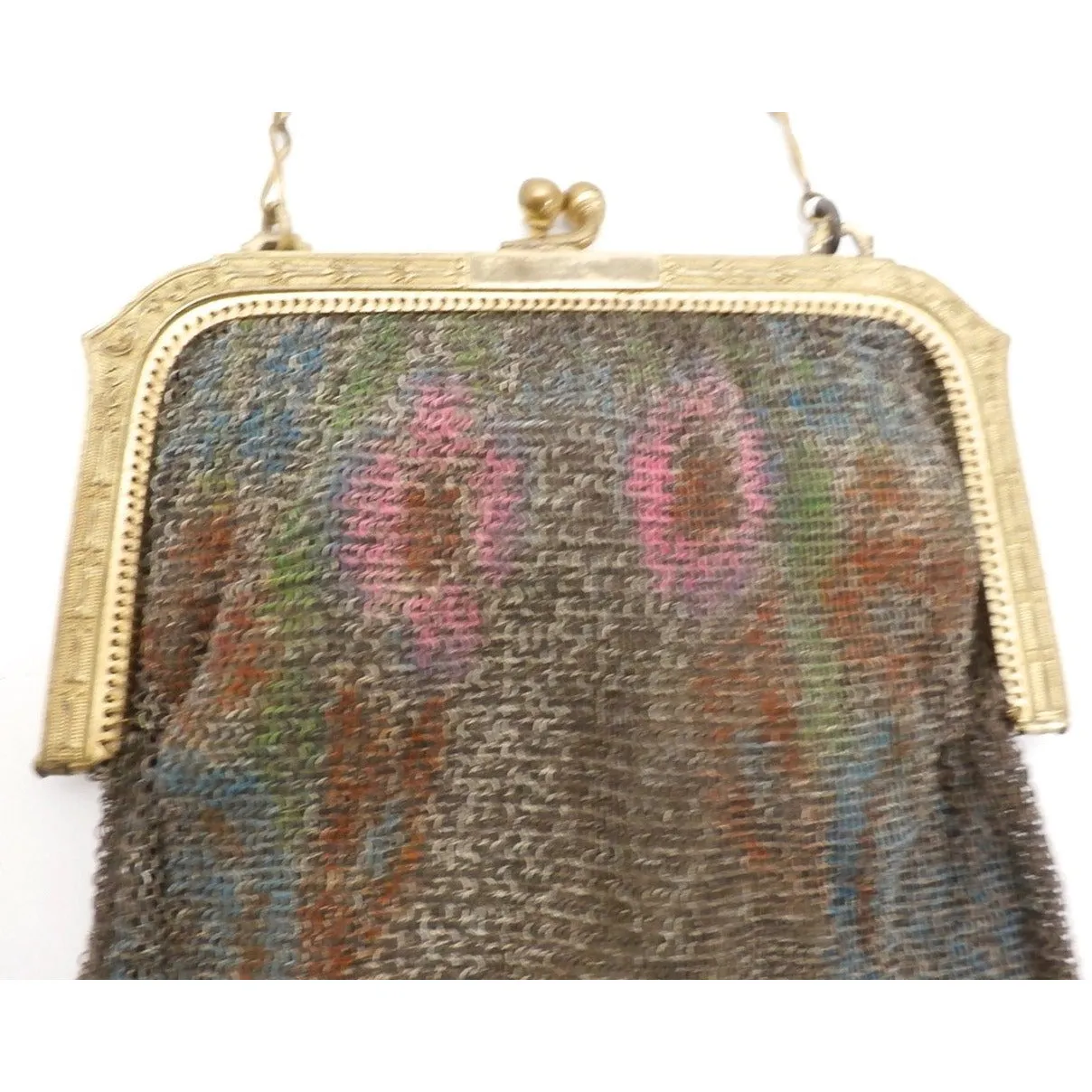 Vintage 1920s Purse Handbag Art Deco Whiting Davis Water Colors