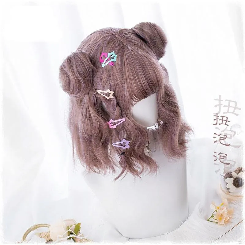 Wavy Bob With Buns Wig