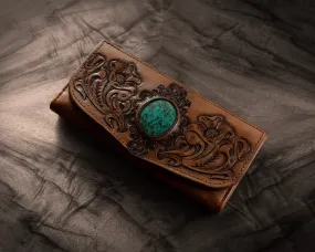 Western Floral Wallet | Turquoise