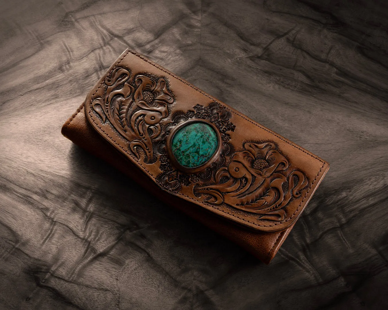 Western Floral Wallet | Turquoise
