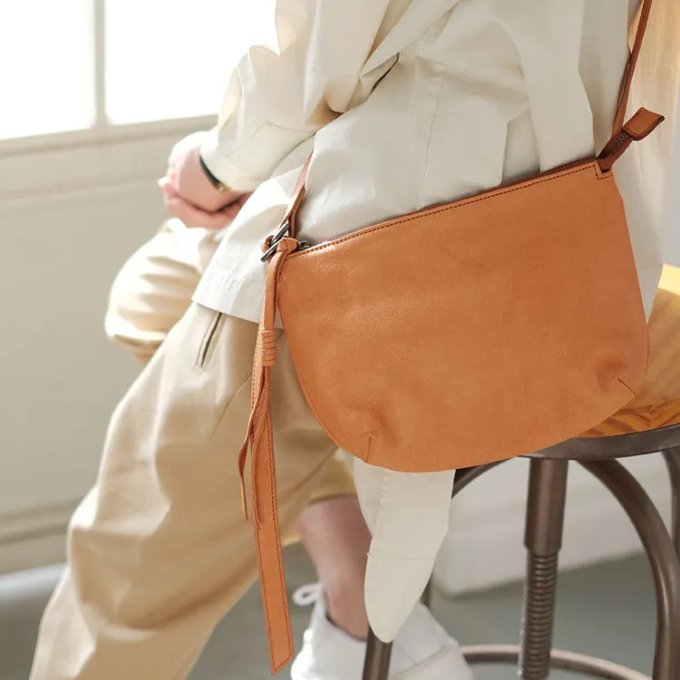 Western Leather Crossbody Bag Purse With Minimalist Fringe Side Bags for Women