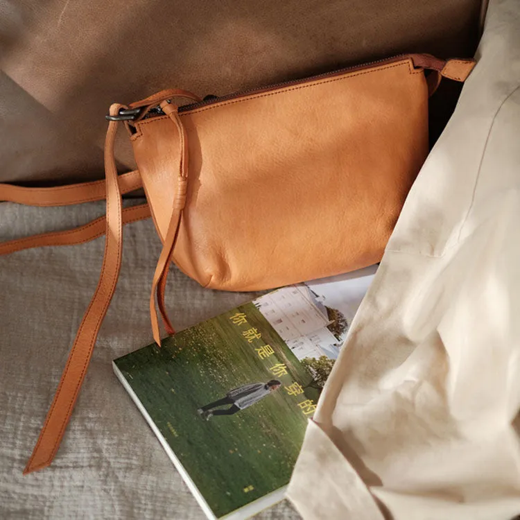Western Leather Crossbody Bag Purse With Minimalist Fringe Side Bags for Women