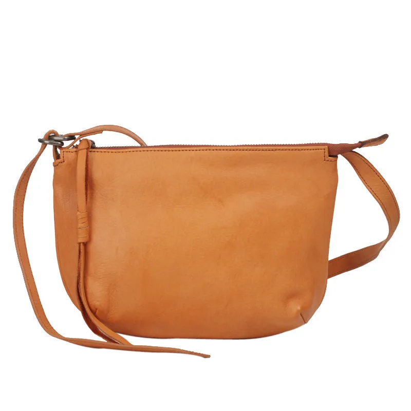 Western Leather Crossbody Bag Purse With Minimalist Fringe Side Bags for Women