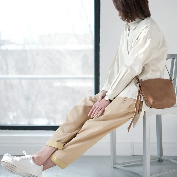 Western Leather Crossbody Bag Purse With Minimalist Fringe Side Bags for Women