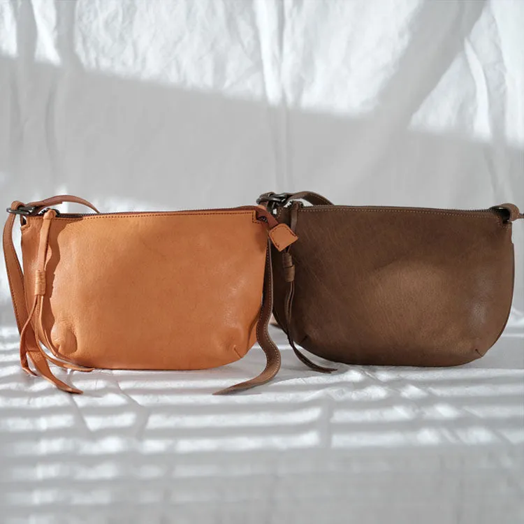 Western Leather Crossbody Bag Purse With Minimalist Fringe Side Bags for Women