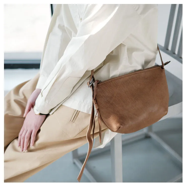 Western Leather Crossbody Bag Purse With Minimalist Fringe Side Bags for Women