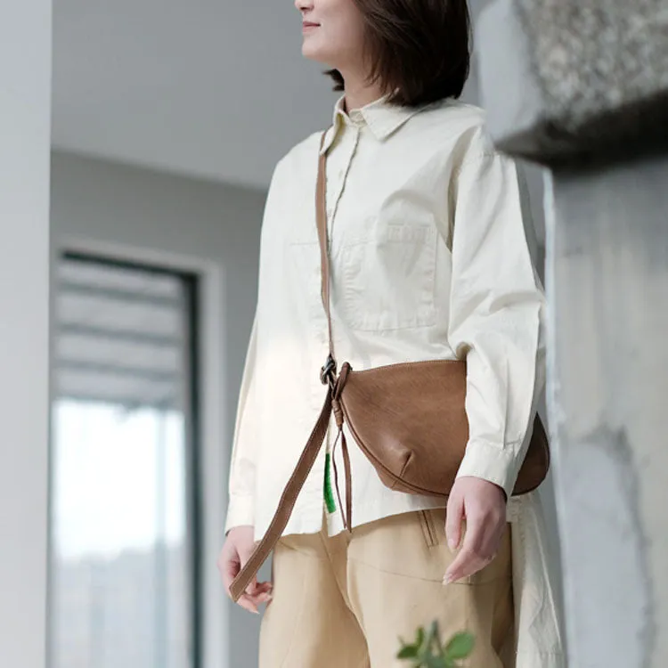Western Leather Crossbody Bag Purse With Minimalist Fringe Side Bags for Women