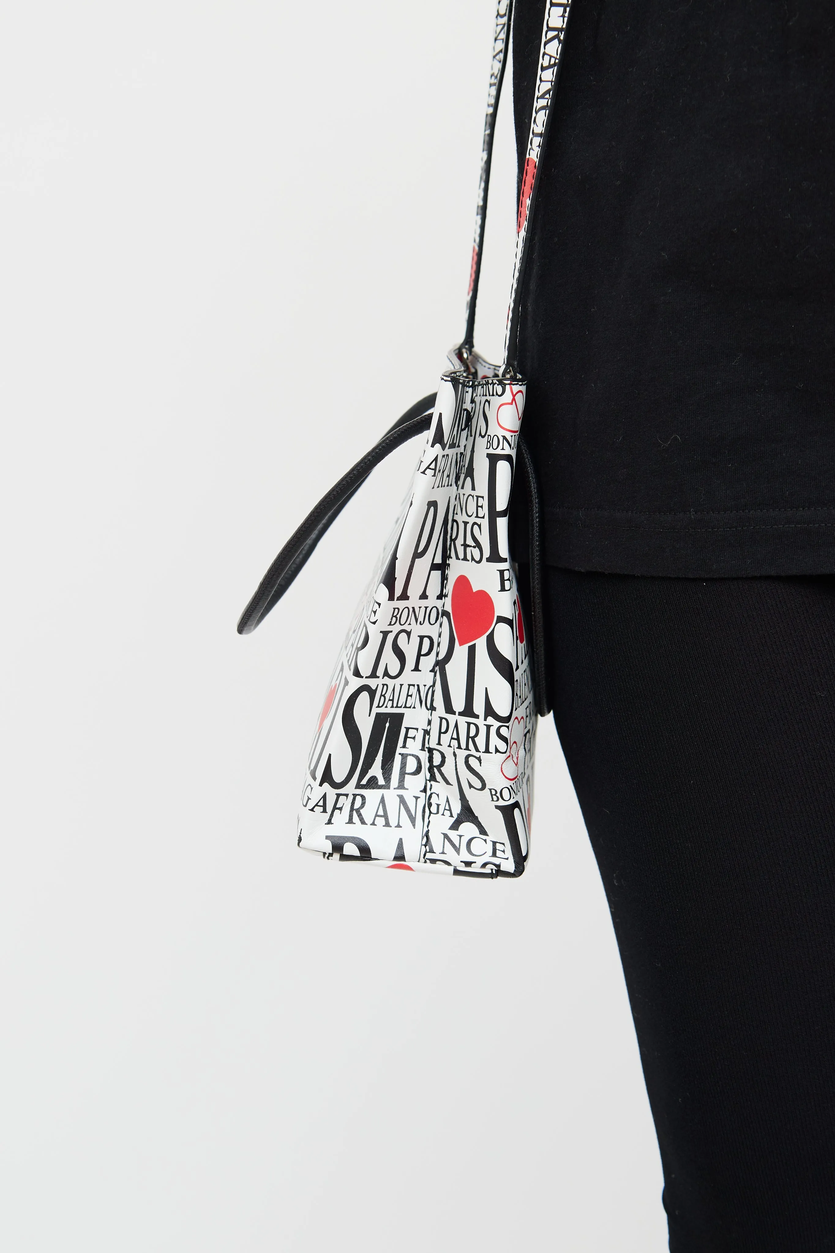 White, Black, and Red Paris Shopper Tote Bag