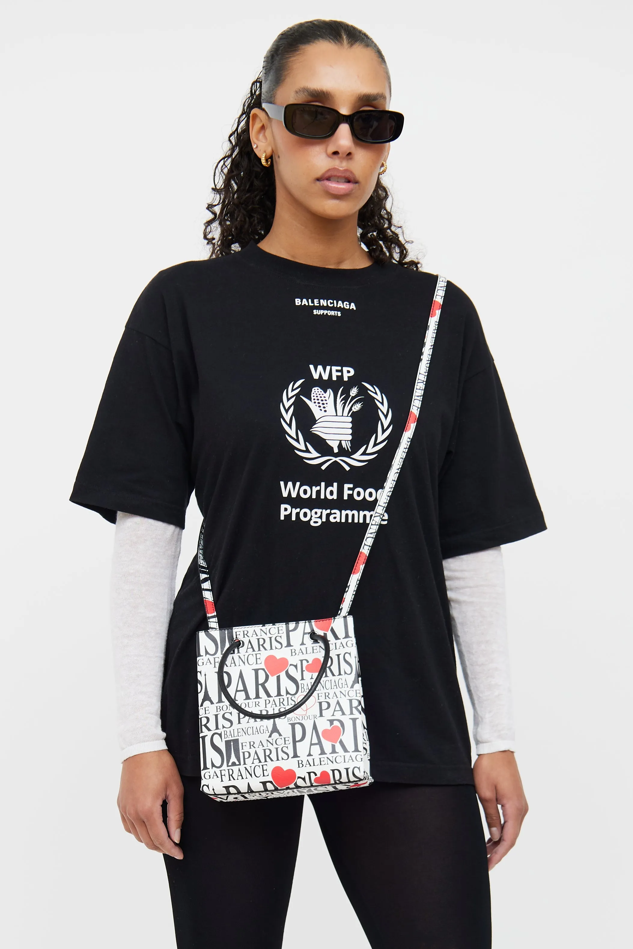 White, Black, and Red Paris Shopper Tote Bag