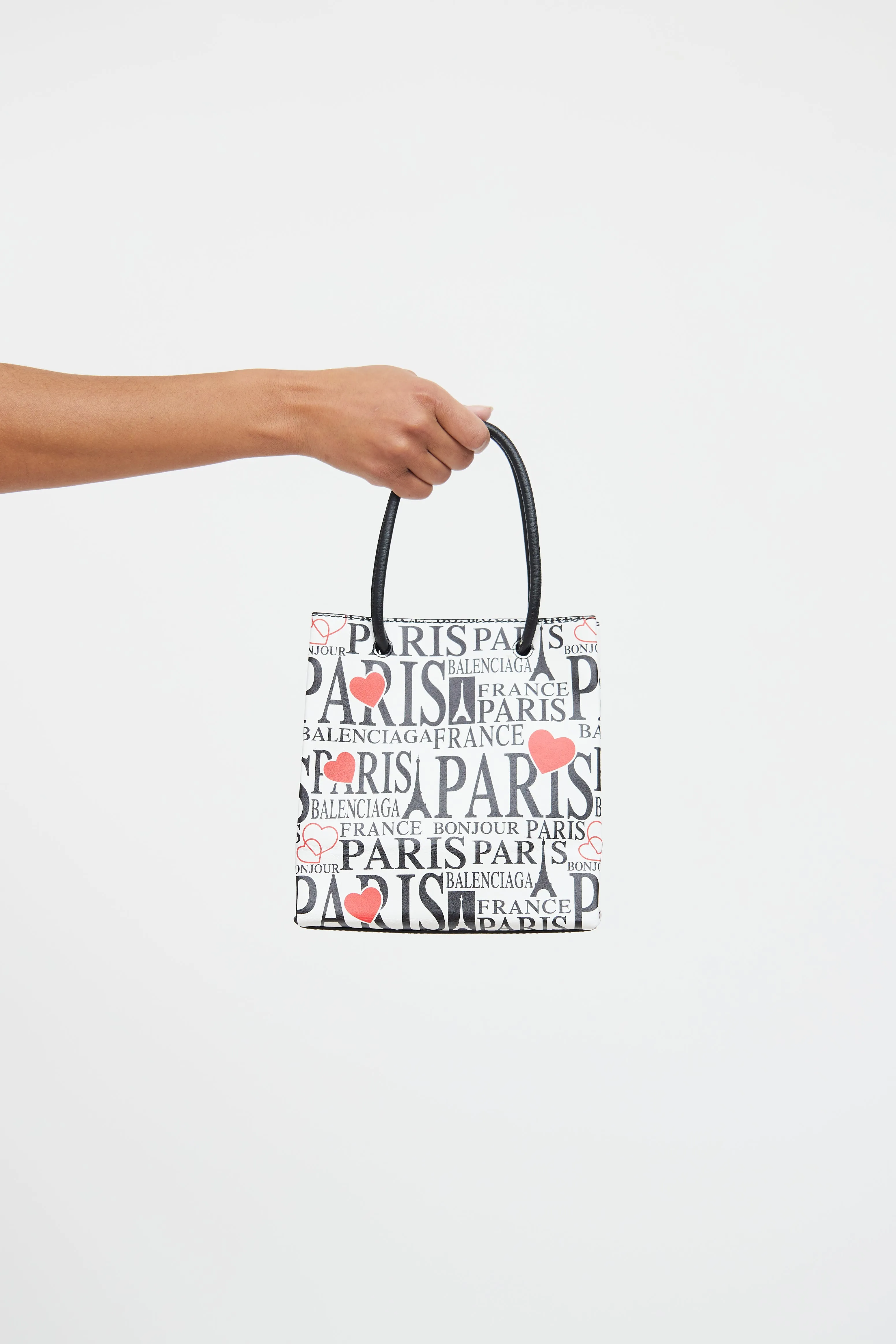 White, Black, and Red Paris Shopper Tote Bag