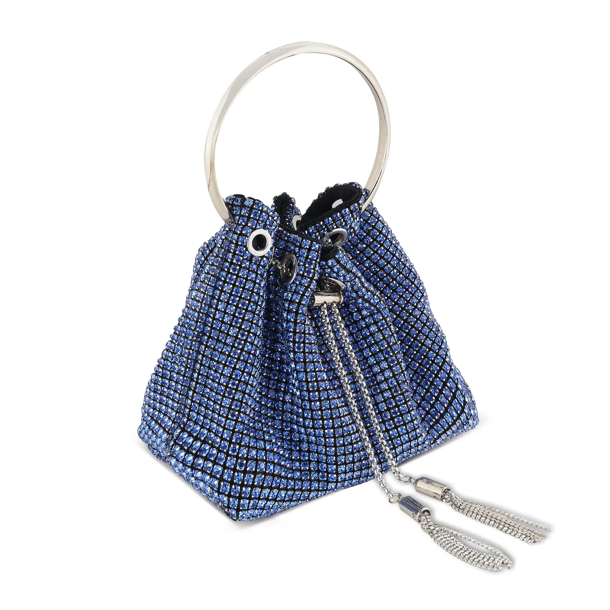 WHITNEY- BLUE CRSYTAL POTLI