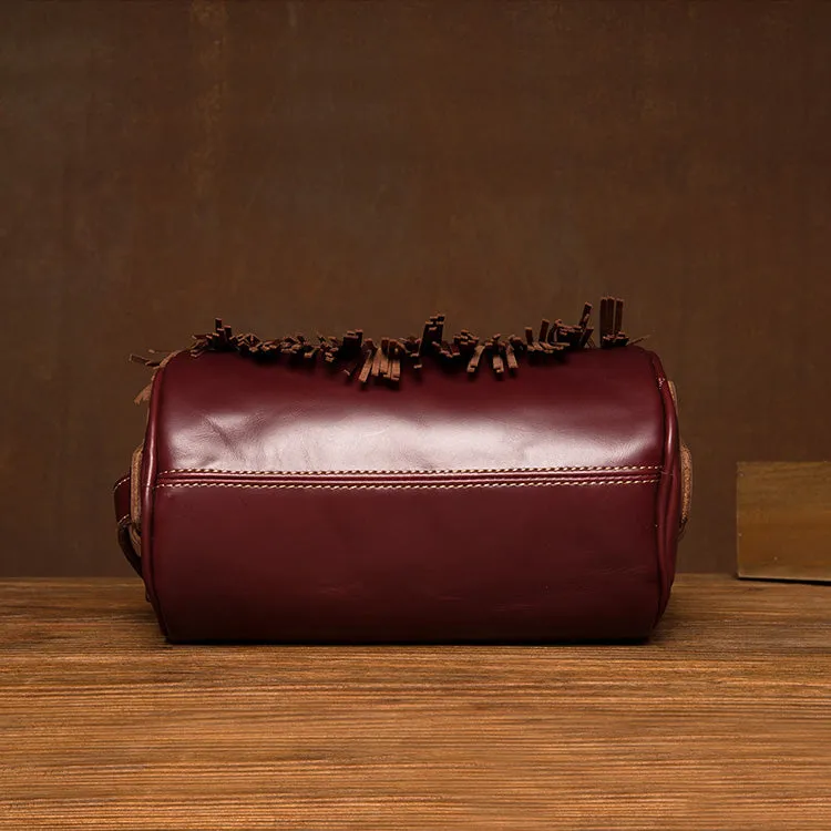 Womens Cute Leather Fringe Crossbody Bag Purse Over Shoulder Bags for Women